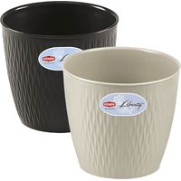 Vaso in PVC Liberty Tondo 30x27 cm STEFANPLAST - Grigio Grafite
