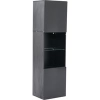 CAIziVitrine noire brillante avec éclairage LED, 45 x 35 x 160 cm