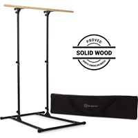 Station de traction MultiGym – Charge max 110 kg – Barre en hêtre massif – Hauteur réglable 114-190 cm – Sac de transport inclus – Klarfit