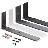 HOLZBRINK Regalträger Metall Regalhalter für Wandregal, Regalwinkel grau 300x100x40 mm, 10 Stück, HLR-L-300-7016