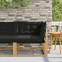 vidaXL Outdoor Corner Sofa Solid Acacia Wood and Textilene White