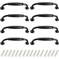 Set of 8 Furniture Door Handles 96mm Aluminum Alloy Handles for Modern Closet Drawers with Screws