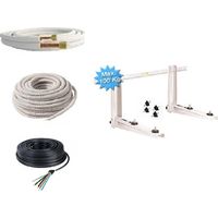 Rodrigas – Pack raccordement climatiseur 5 mètres 1/4 3/8 – Support mural avec niveau – Liaison frigorifique isolée anti uv – Pour climatiseur jusqu'à 3500W