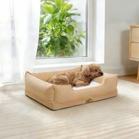 BingoPaw Large Dog Bed Soft Calming Sleeping Couch Washable for Large Medium Small Dogs - Yellow Medium 77x63x18cm
