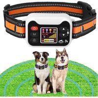 Clôture anti-fugue sans fil GPS et collier de dressage électronique pour chien, portée réglable de 15 à 2 000 m, 3 modes de dressage, récepteur étanche et rechargeable