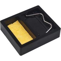(2 Pieces) Mini Portable Soldering Iron Stand Rectangle Tiny Welding Torch Holder with Soldering Sponge to Clean and Support Soldering Iron Tip
