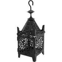 Rebecca Mobili Schwarz Metall Kerzenhalter Laterne mit Haken 38x14x14