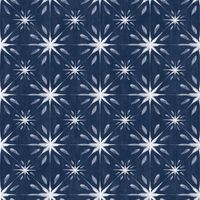 Galerie Blue And White Star Tile Effect Wallpaper Smooth Finish Wall Covering
