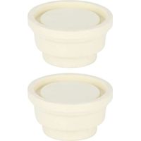 White rubber pool bumper tips for in-ground pools, set of 2 pieces.