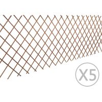 Vidaxl – Clôture en treillis de saule 5 pcs 180x90 cm – Traitement contre intempéries – Pour plantes grimpantes – Usage extérieur
