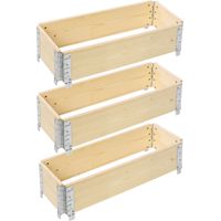 Garronda Carré Potager modulable en Bois Naturel 80x30x20 cm – Jardinière extérieure en palettes, empilable et Pliable, pour Jardin, Plantes, Fleurs, Herbes, Fruits et légumes GD-0141, 3 pièces