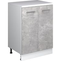 Armoire d'extension Rion, Béton/Blanc, 60x46cm sans pente avec 2 portes, Vicco