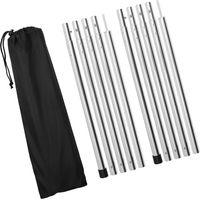 TolleTour Auvent de tente extérieur en alu 2 m Argent 2 pcs, réutilisable, avec sac de transport pour camping Argent