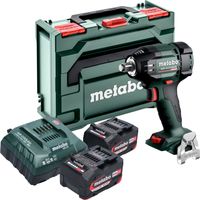 Atornillador de impacto a batería Metabo SSW 18 LTX 550 BL 18 V 550 Nm sin escobillas + 2 baterías de 4,0 Ah + cargador + metaBOX