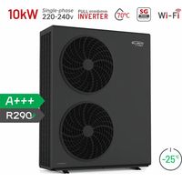 Pompe à chaleur air-eau 10 kW monobloc – Double ventilateurs – Technologie Full-Inverter – COP élevé jusqu'à -25 °C