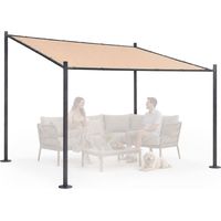 Garden Pergola 3x3m, Steel Frame, Beige Canopy