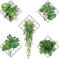 CSPARKV 1 Set 3D-Wandaufkleber-Set mit grünen Pflanzen – 5 Stück 3D-Wandaufkleber mit grünen Pflanzen, Pflanzen-Wandaufkleber für Wohnzimmer, Schlafzimmer, Küche