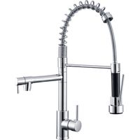 Grifo de cocina monomando con caño extraíble 360 ° giratorio Mezclador de Fregadero con 2 Tipos de Salida de Agua Grifo de Fregadero Monomando