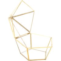 Mini-Gewächshaus aus Goldglas für Sukkulenten, geometrisches Gewächshaus für Dauerblumen mit Messingrahmen und staubdichtem Glas