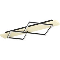 Plafoniera Rustica Country Boyal Metallo Marrone 2 Luci Led 28W 1750+2050Lm