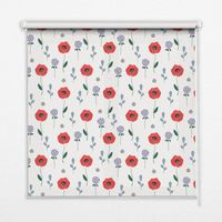 Innenrollo Fensterrollo - Rollo ohne Bohren - Sichtschutzrollo - Lichtdurchlässiges Rollo - Rechteckiges - Rollo - (100 cm x 180 cm) - Mohnblumen