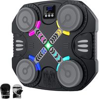 Machine de boxe musicale pour enfants, machine de boxe murale Bluetooth avec gants, lumières et retour sonore, pour garçons et filles de 3 à 12 ans
