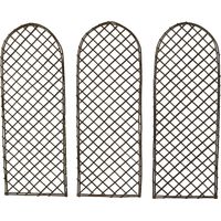 Oypla Set of 3 Willow Trellis Fencing Panel Screen Climbing Trellises