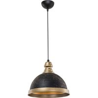 Lampada da soffitto con paralume metallo nero e dettagli oro - Astek ASZ1637