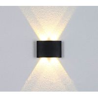 Applique LED Lampada Parete Ovale Nero 12W Luce Naturale Esterno Interno FD-10