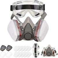 Maschera respiratoria riutilizzabile semimaschera 6200 Maschera antigas Respiratori di protezione respiratoria con occhiali di sicurezza per verniciatura Saldatura a vapore organico Lucidatura Lavoraz