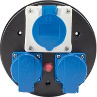CEE Steckdoseneinsatz 230V 3-fach Thermoschutzschalter blau IP44