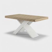 Tavolo allungabile pranzo 12 persone gambe bianche 160/260x90 Roma - Rovere