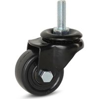 Roue pivotante nylon noir - MESO - Tige filetée - 50 mm - 150 kg