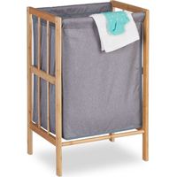 Panier à linge avec cadre en bambou