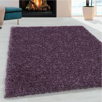 Tapis shaggy design uni rectangulaire Gadol Violet 80x150