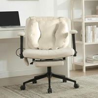 Chaise de bureau ergonomique pivotante avec soutien lombaire à air,Fauteuil large pivotant avec roulettes, rembourré et confortable, capacité jusqu’à 150 kg