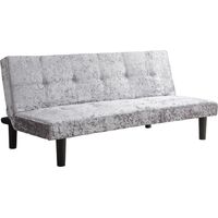 Crushed Velvet Sofa Bed in Steel