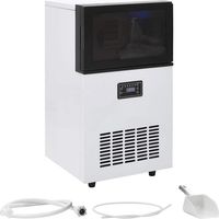 Vidaxl – Machine à glaçons professionnelle 45 kg/24h – Acier inoxydable – Fabrication rapide – Alarme plein compartiment – Faible bruit
