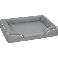 Cama para perros medianos y gatos con base antideslizante, funda extraíble y lavable 91,5x68,5x16,5 cm Gris