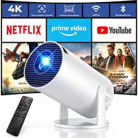 Konsoefuly Vidéoprojecteur 4K WiFi Bluetooth 1080P, Auto Keystone, Rotation 180°, Compatible avec HDMI/TV Stick/Memory Stick/Laptop