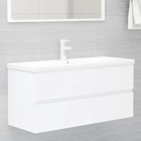 Meuble sous lavabo vasque avec lavabo intégré Blanc Aggloméré 69506