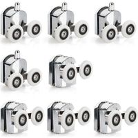 8 Rollen für Duschschiebetüren, Zinklegierung, Rollen für Duschschiebetüren, 23 mm Durchmesser, Zwillingsräder, Ersatz für Badezimmer