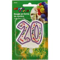 Bougie anniversaire nombre 20