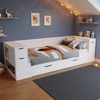 letto contenitore 90x200 multifunzione cassetto bianco OKMYHOME