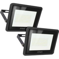 Arum Lighting – Lot de 2 projecteurs LED 50W – 4500 lumens – IP65 étanche – Aluminium ultra slim – 220V – Angle 120° – Économie d'énergie 80%