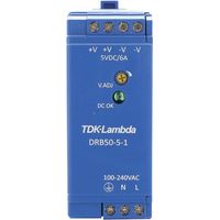 TDK-Lambda DRB-50-5-1 fuente de alimentación carril DIN negra 30W 5V