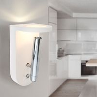 Applique murale intérieur salon moderne Applique avec spot mobile en plâtre, verres blancs interchangeables, 4,2 watts 180 lumen 3000 Kelvin, HxL 22x10,5 cm