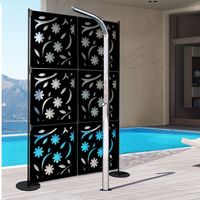 AUTUMN - Panneau ajouré en PVC - Brise-soleil - Dimension : 73x73 cm - Couleur : noir