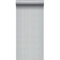 papier peint tissage à chevrons gris - Sanders & Sanders