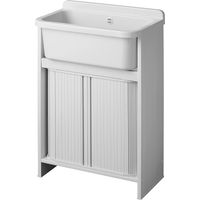 Platzsparende Waschtischeinheit aus PVC 55x35 cm Weiss mod. Orazio